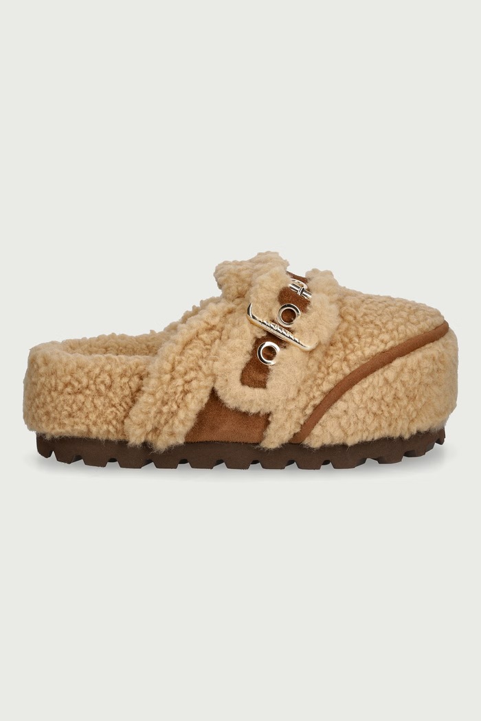 Inuikii Klapki damskie Cozy Loafer Curly 1006.005.0021.250 beżowy AW26