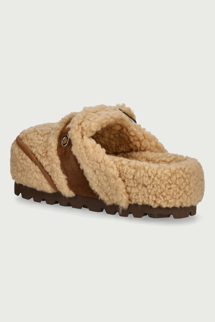Obuwie Inuikii Klapki damskie Cozy Loafer Curly 1006.005.0021.250 beżowy