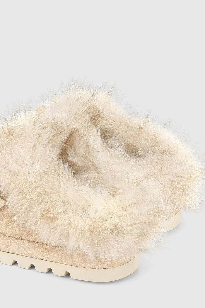 Obuwie Naked Wolfe Kapcie damskie zamszowe Harlow Harlow.Ice.Suede beżowy