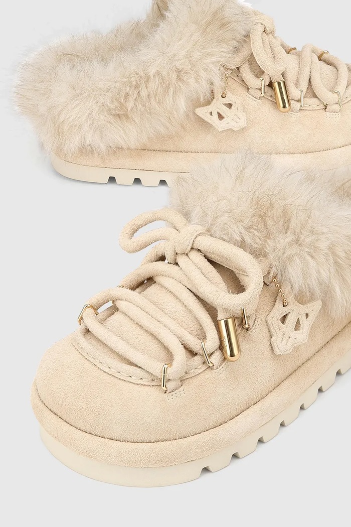 Kapcie damskie zamszowe Harlow Naked Wolfe Harlow.Ice.Suede beżowy