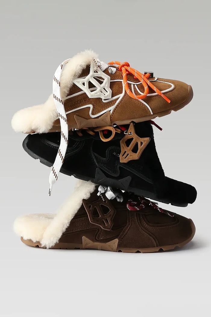 Naked Wolfe Papuče za žene od brušene kože Adorn Adorn.Tan.Suede
