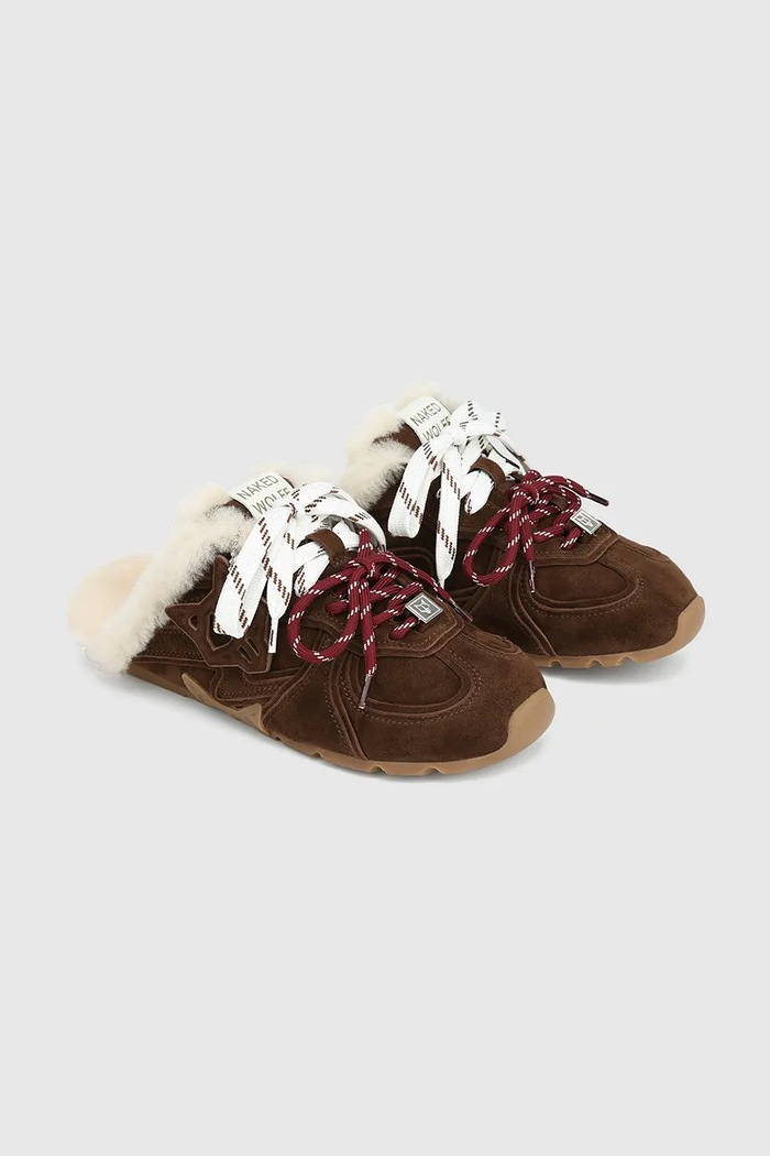 Naked Wolfe Papuče za žene od brušene kože Adorn Adorn.Brown.Suede smeđa AW26