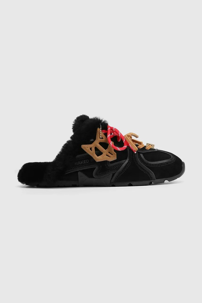 Naked Wolfe Papuče za žene od brušene kože Adorn crna Adorn.Black.Suede