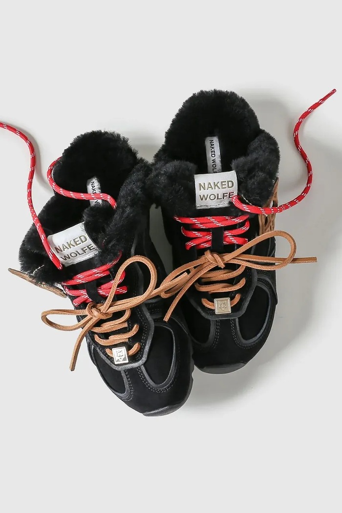 Naked Wolfe Papuče za žene od brušene kože Adorn Adorn.Black.Suede