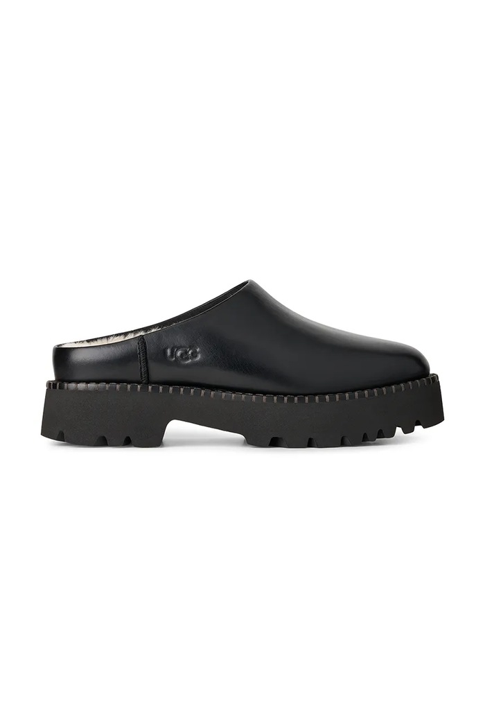 UGG Klapki damskie zamszowe W Uptowner Mule czarny 1184493.BLLE