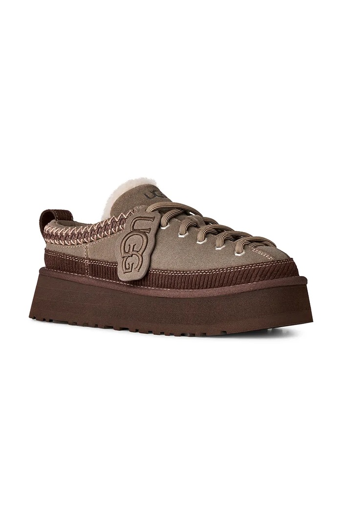 UGG Papuče dámske semišové W Heritage Lace-Up Slipper 1180361.DDRG béžová AW26