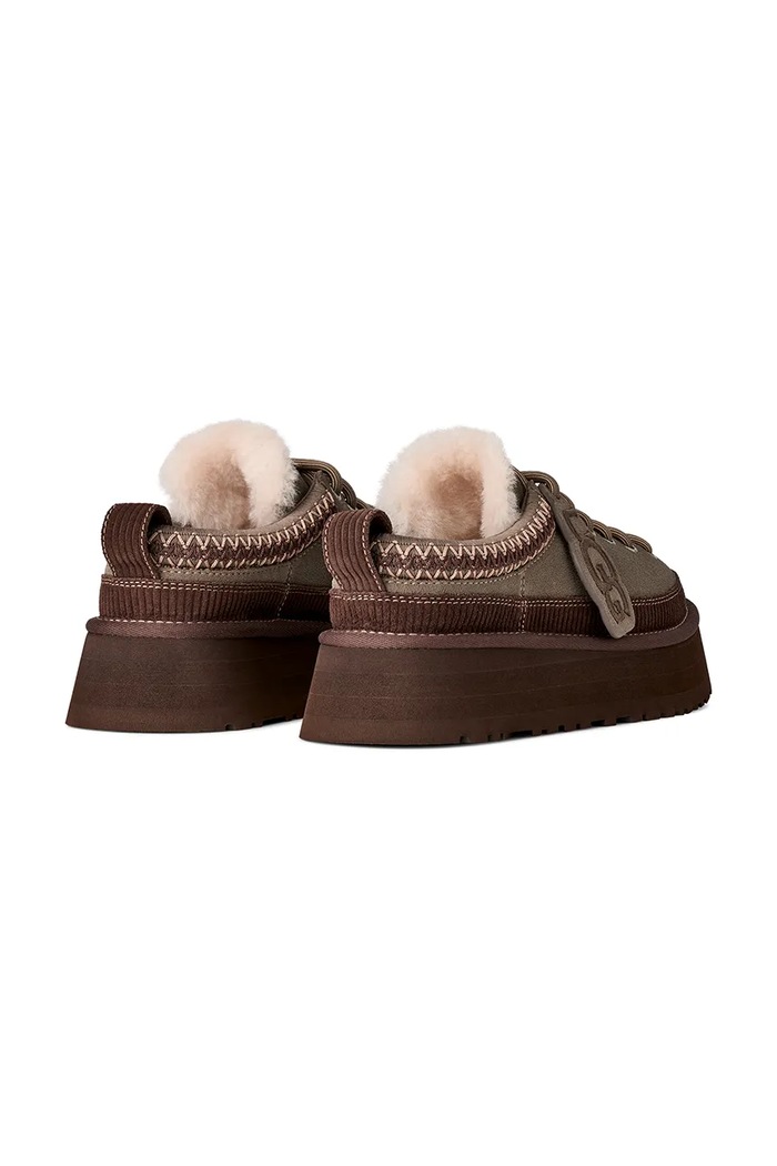 Obuv UGG Papuče dámske semišové W Heritage Lace-Up Slipper 1180361.DDRG béžová