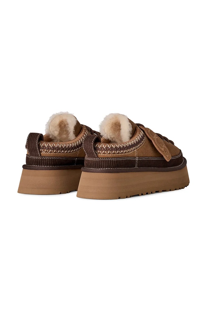 Παπούτσια UGG Παντόφλες γυναικείες σουέτ W Heritage Lace-Up Slipper 1180361.CHE καφέ