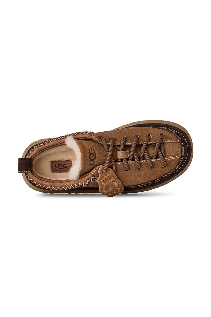 Παντόφλες γυναικείες σουέτ W Heritage Lace-Up Slipper UGG καφέ 1180361.CHE
