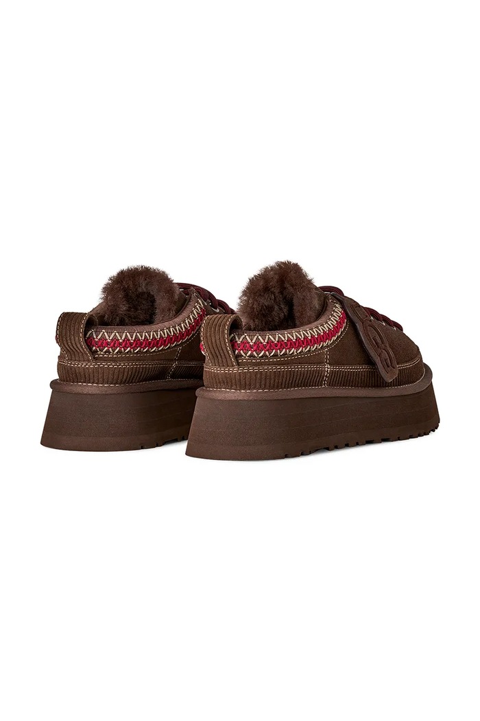 Παπούτσια UGG Παντόφλες γυναικείες σουέτ W Heritage Lace-Up Slipper 1180361.BCDR καφέ