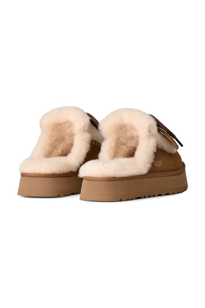 UGG Kapcie damskie zamszowe W Disquette Heritage brązowy 1180360.CHE
