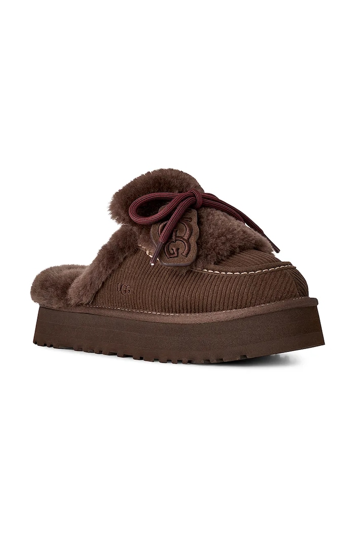 UGG Kapcie damskie zamszowe W Disquette Heritage 1180360.BCDR brązowy AW26