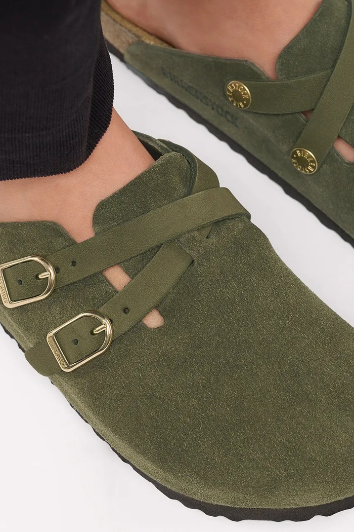 Birkenstock Blair D-Buckle LEVE klapki mules damskie zamszowe 1033158