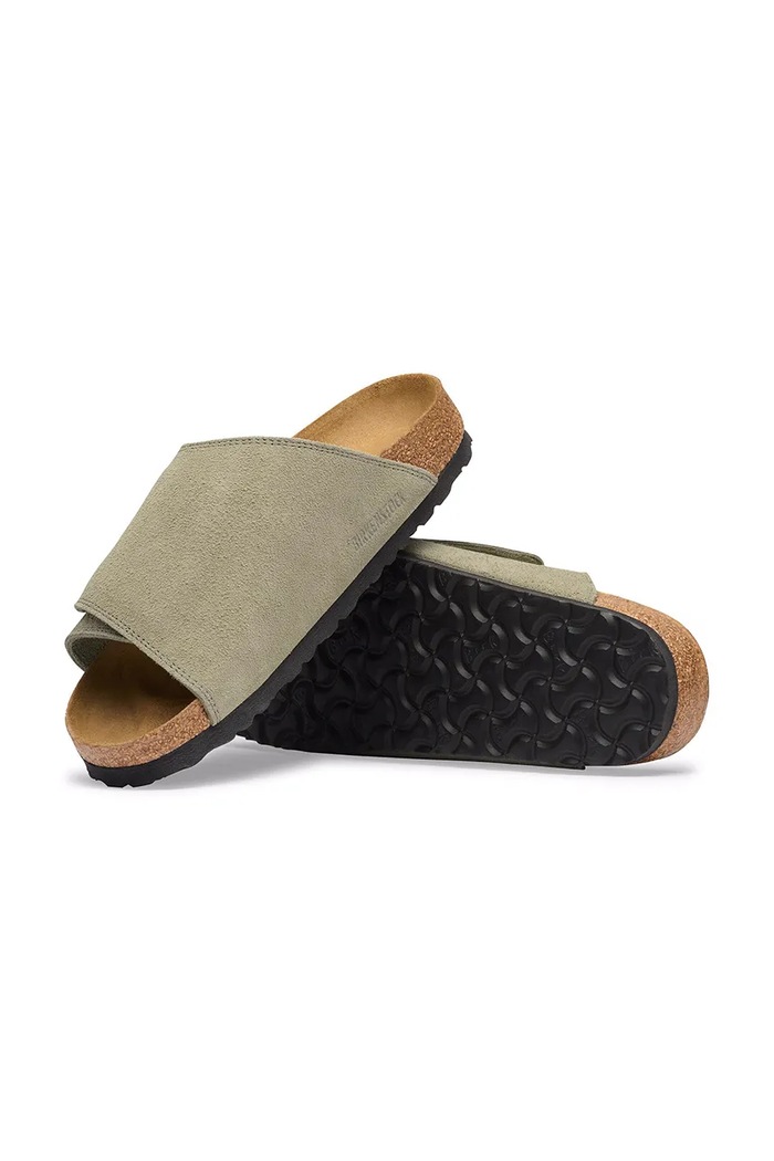 Birkenstock Solana LEVE klapki damskie zamszowe zielony 1032462