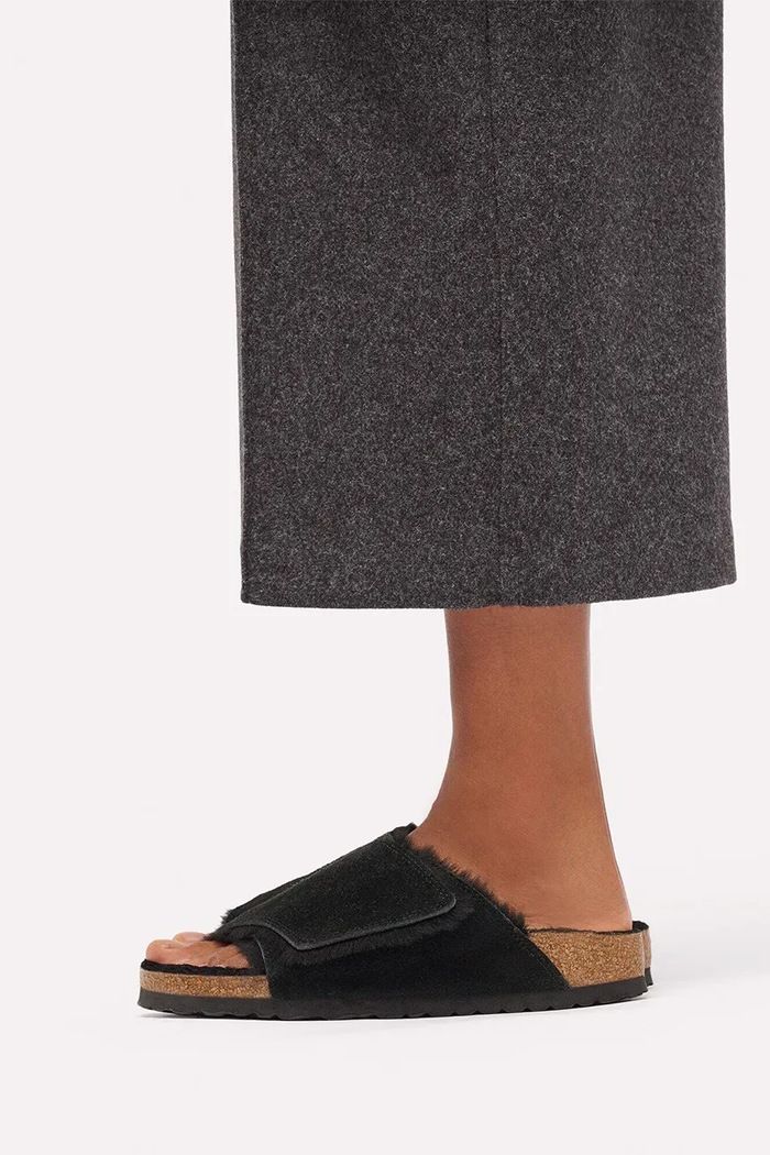 Birkenstock Solana Shearling LEVE klapki damskie zamszowe 1032433