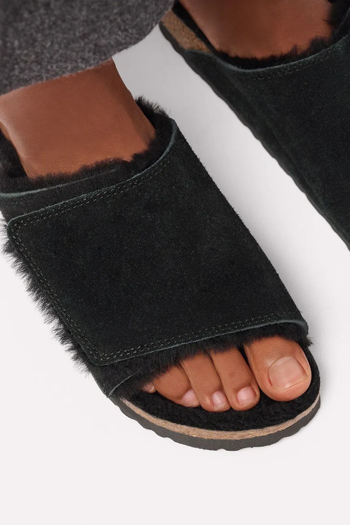 Birkenstock Solana Shearling LEVE klapki damskie zamszowe 1032433