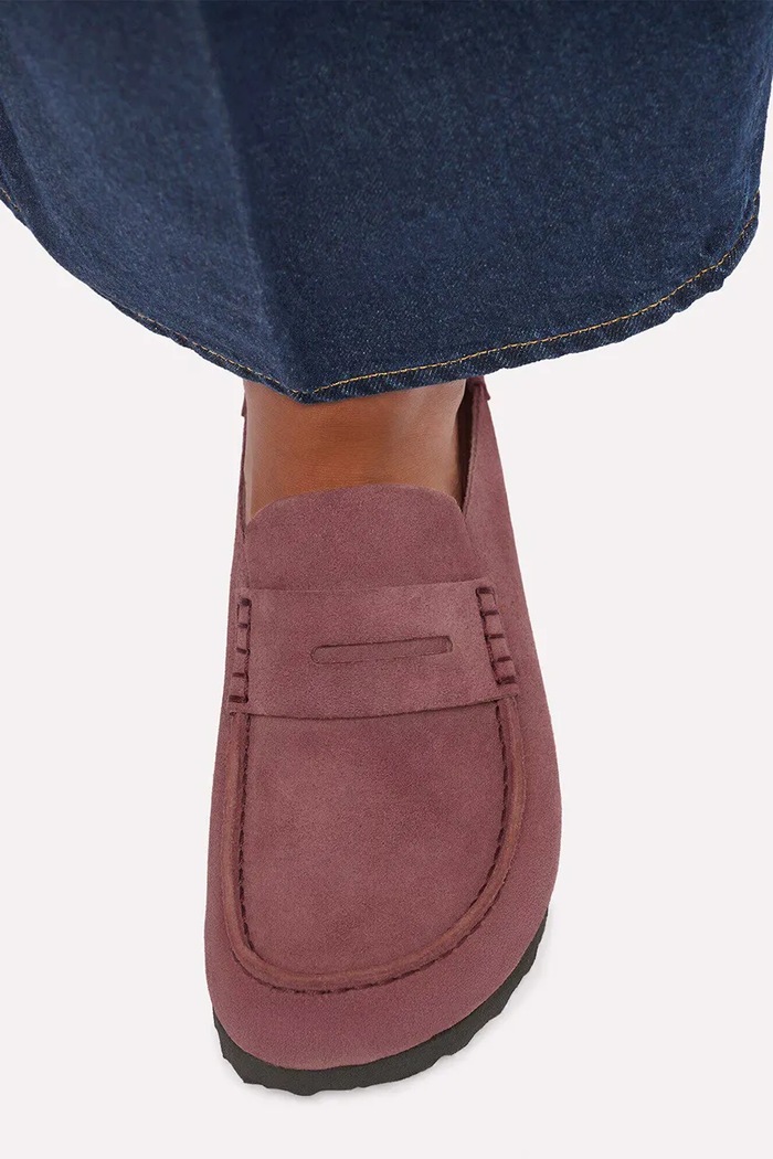 Birkenstock Naples Wrapped LEVE klapki mules damskie zamszowe 1032804