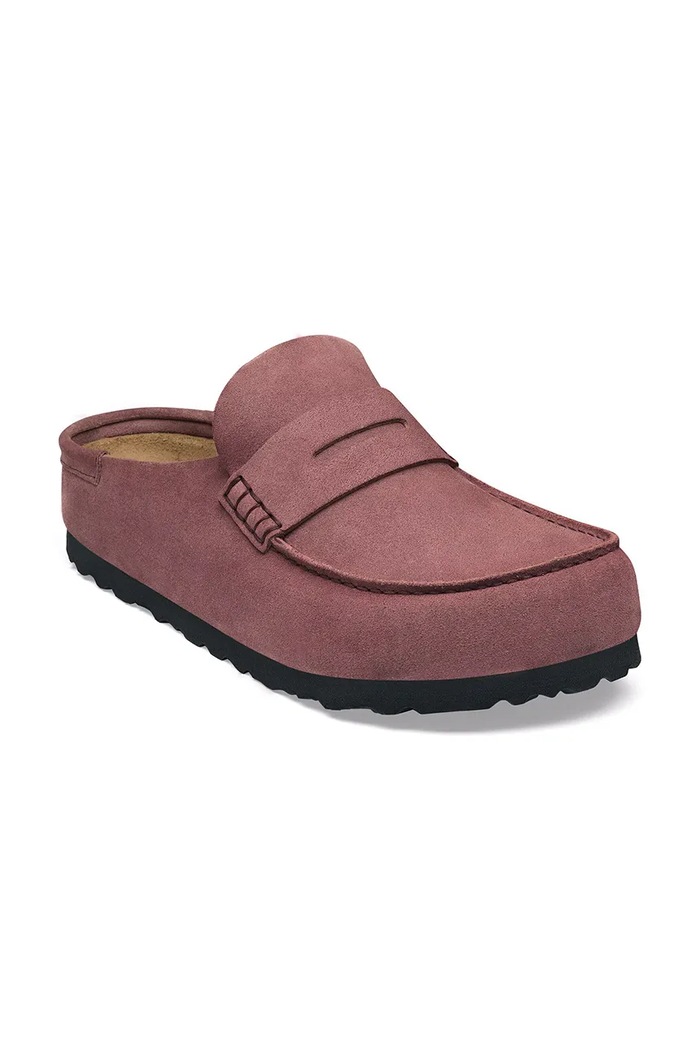 Birkenstock Naples Wrapped LEVE klapki mules damskie zamszowe 1032804 różowy AW26