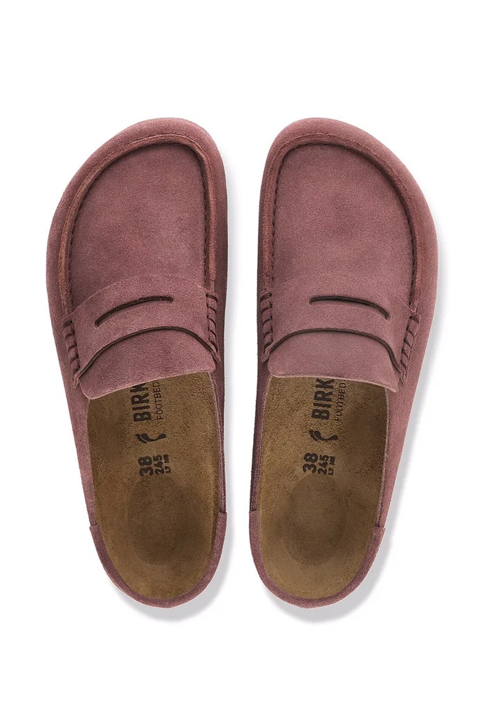 Birkenstock Naples Wrapped LEVE klapki mules damskie zamszowe 1032804 różowy