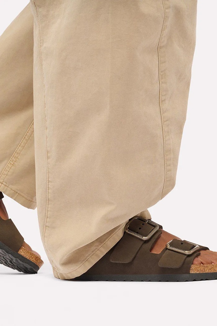Birkenstock Arizona WB LENB klapki na płaskim obcasie damskie nubukowe 1032764
