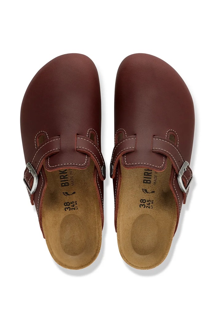 Obuwie Birkenstock Boston Workwear LENA klapki mules damskie skórzane 1033025 pomarańczowy