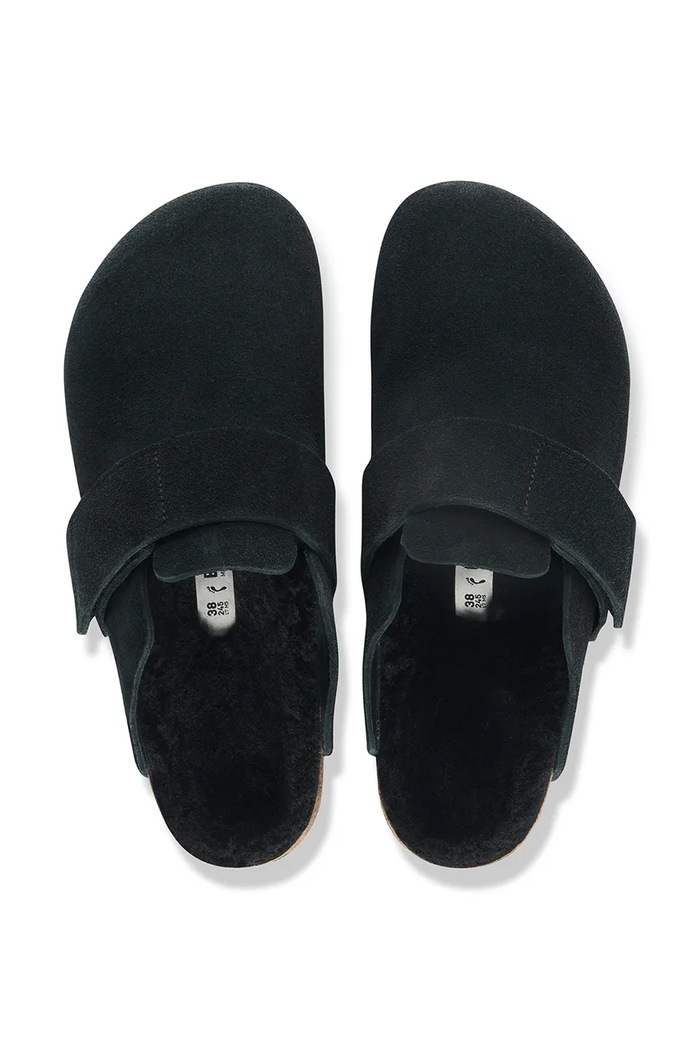 Obuwie Birkenstock Loma LEVE klapki mules damskie zamszowe 1032451 czarny