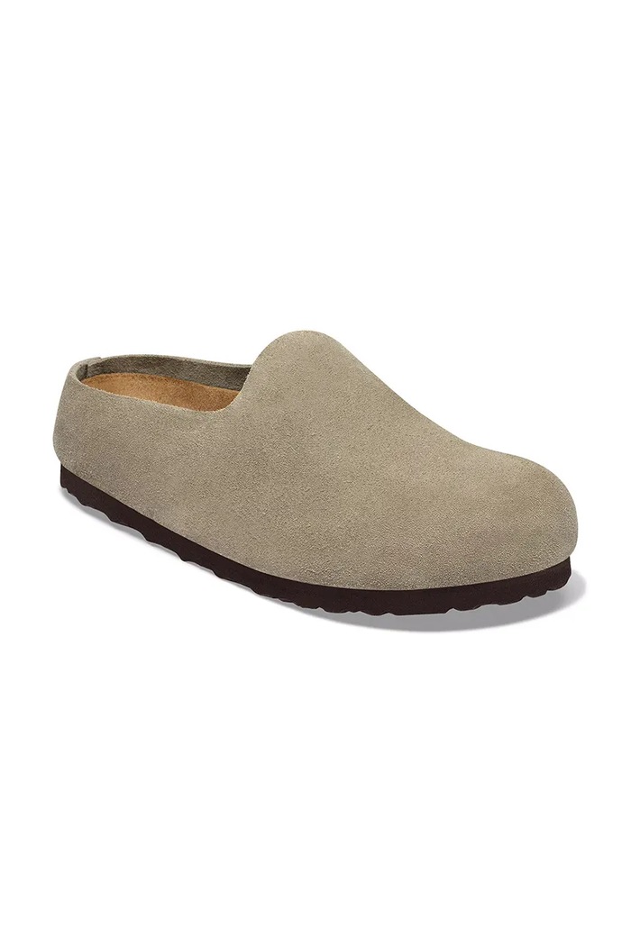 Birkenstock Amsterdam Wrapped LEVE papuče za žene od brušene kože 1032550 bež AW26