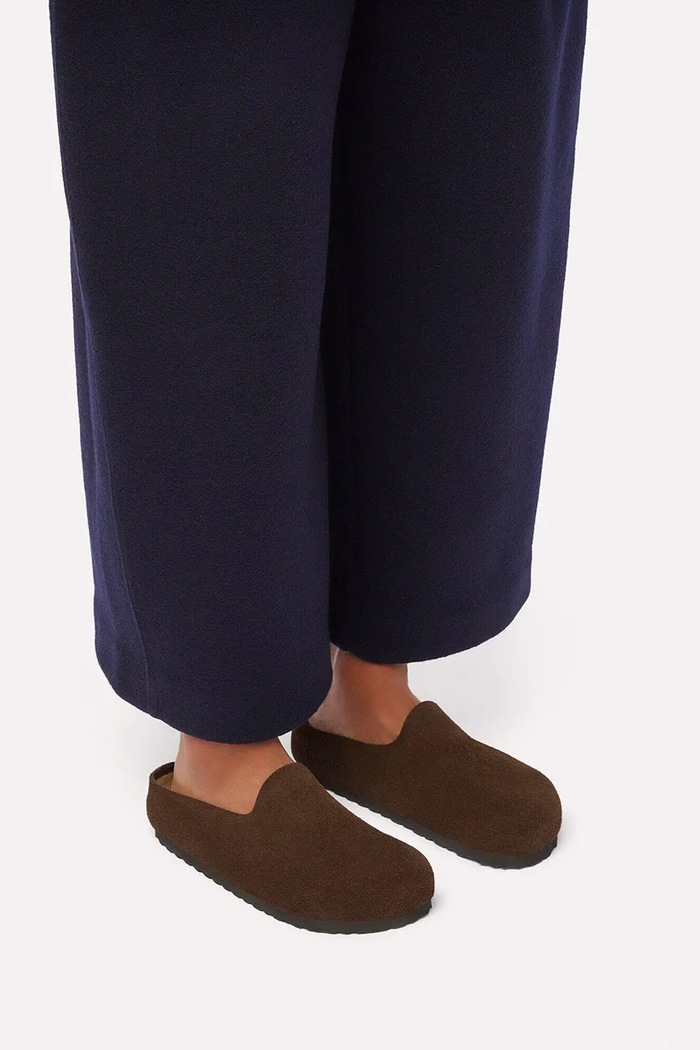 Birkenstock Amsterdam Wrapped LEVE kapcie damskie zamszowe 1032552