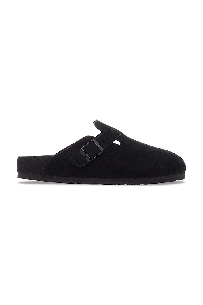 Birkenstock Boston EXQ LEVE шлёпанцы мюли женские замшевые чёрный 1030960