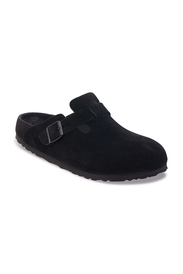 Birkenstock Boston EXQ LEVE шлёпанцы мюли женские замшевые 1030960 чёрный AW26
