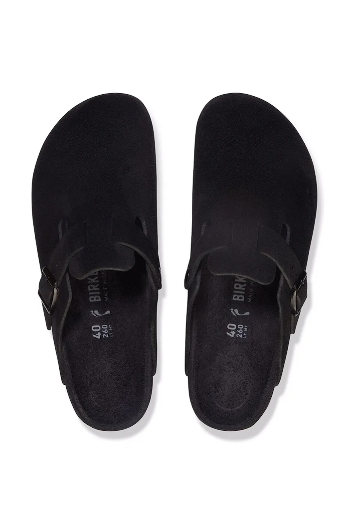 Birkenstock Boston EXQ LEVE шлёпанцы мюли женские замшевые 1030960 чёрный