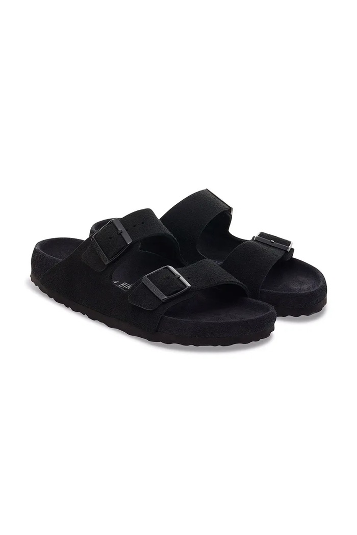 Obuwie Birkenstock Arizona EXQ LEVE klapki damskie zamszowe 1030833 czarny