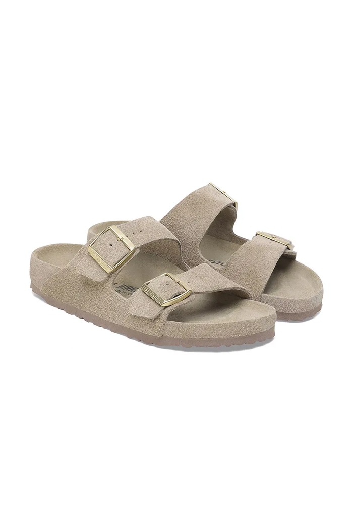 Взуття Birkenstock Arizona EXQ LEVE шльопанці жіночі замшеві 1018443 бежевий