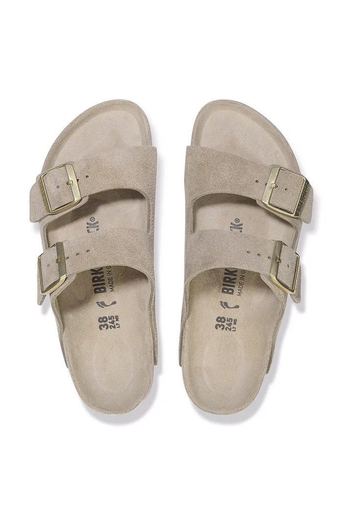 Birkenstock Arizona EXQ LEVE шльопанці жіночі замшеві 1018443 бежевий