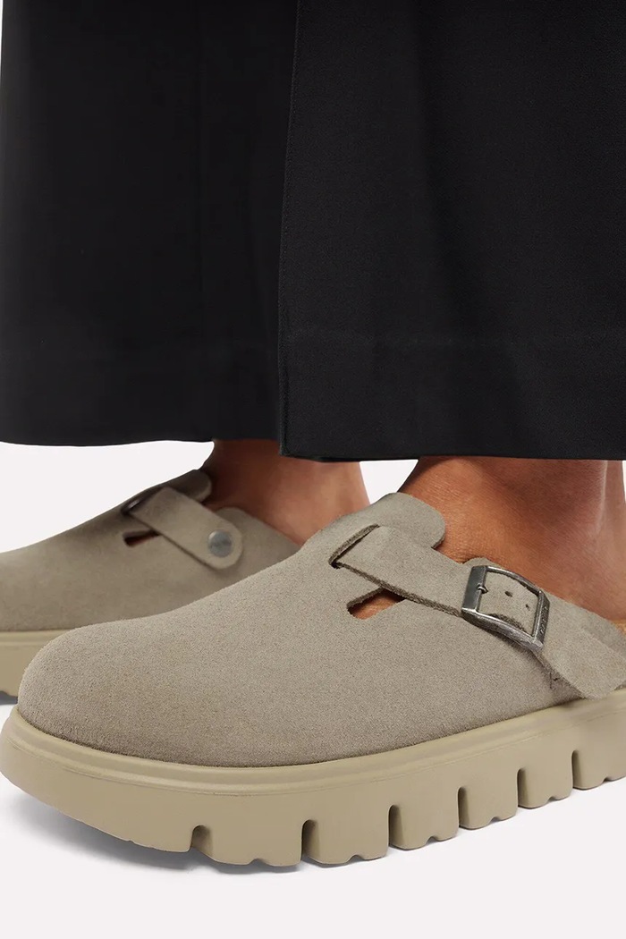 Birkenstock Boston Chunky LEVE klapki mules damskie zamszowe 1033054