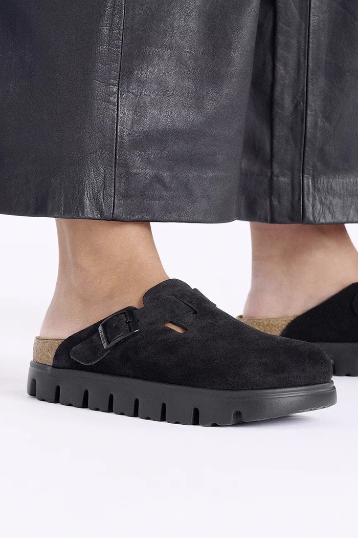 Birkenstock Boston Chunky LEVE шлёпанцы на платформе для женщин из замши 1028317