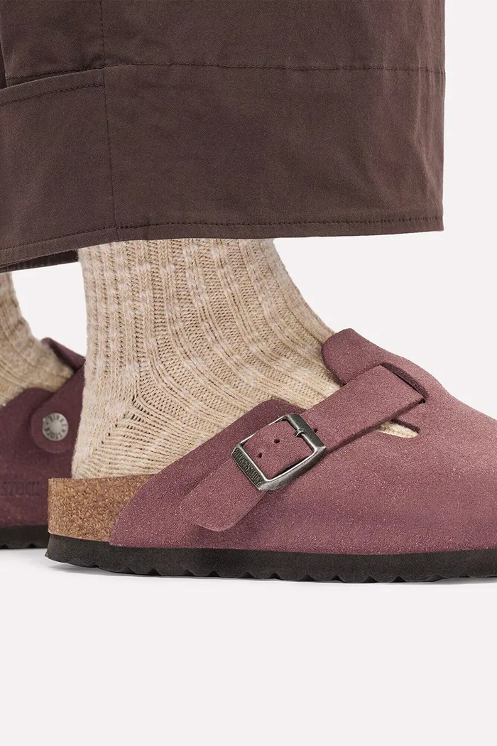 Birkenstock Boston SFB LEVE klapki mules damskie zamszowe 1033096.