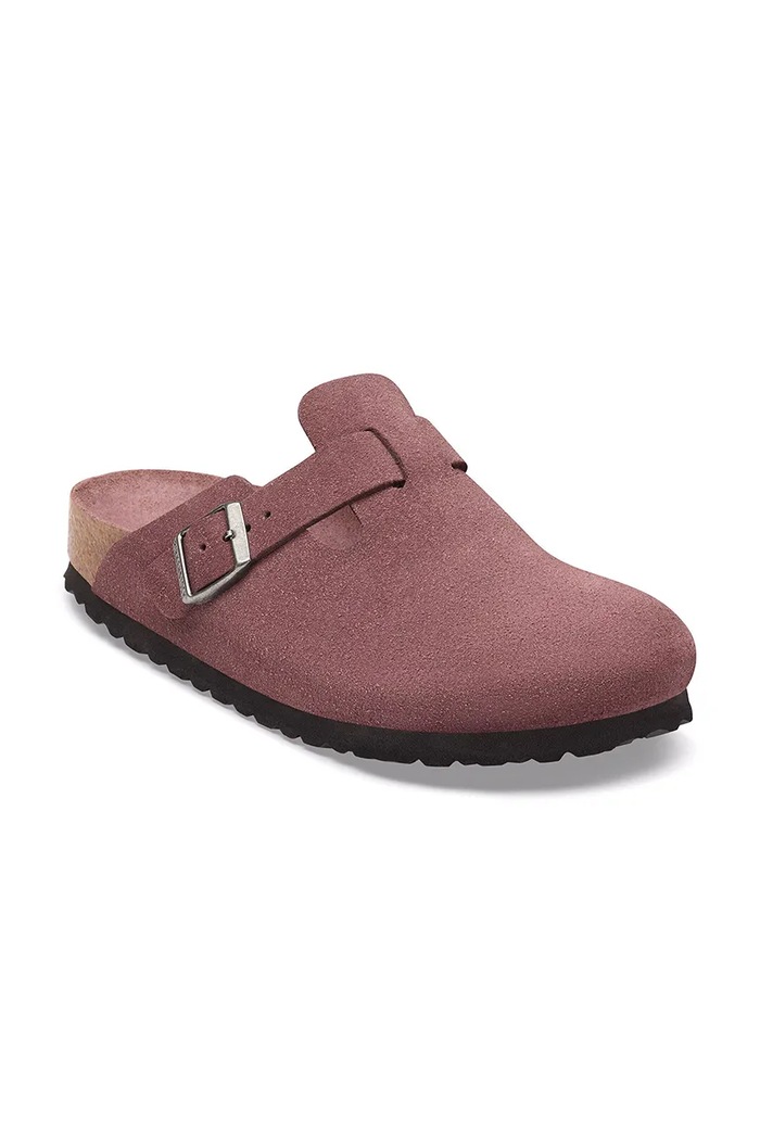 Birkenstock Boston SFB LEVE klapki mules damskie zamszowe 1033096. różowy AW26