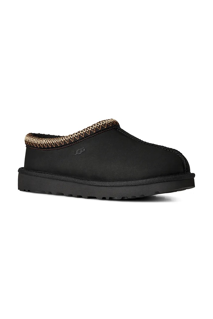 UGG Παντόφλες γυναικείες δερμάτινες W Tasman Nubuck 1184353.BLK μαύρο AW26