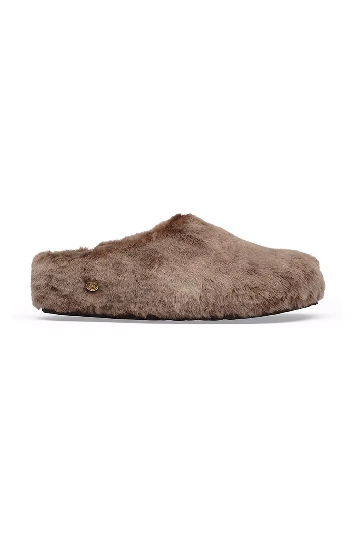 Birkenstock Amsterdam Wrapped Shearling kapcie damskie beżowy 1032547