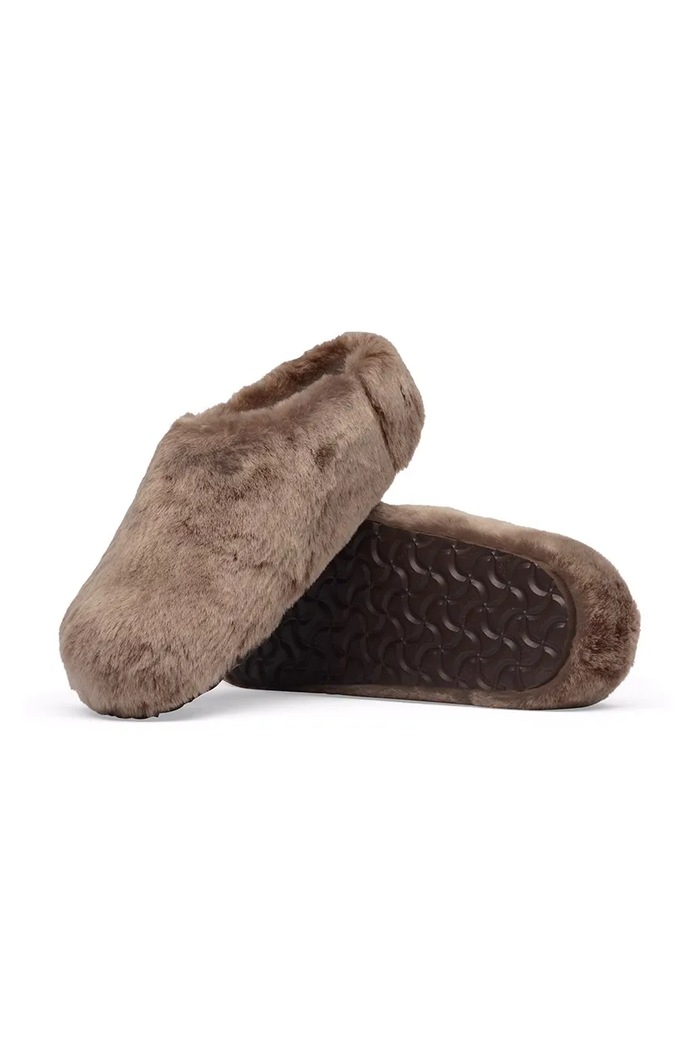 Amsterdam Wrapped Shearling kapcie damskie Birkenstock 1032547 beżowy