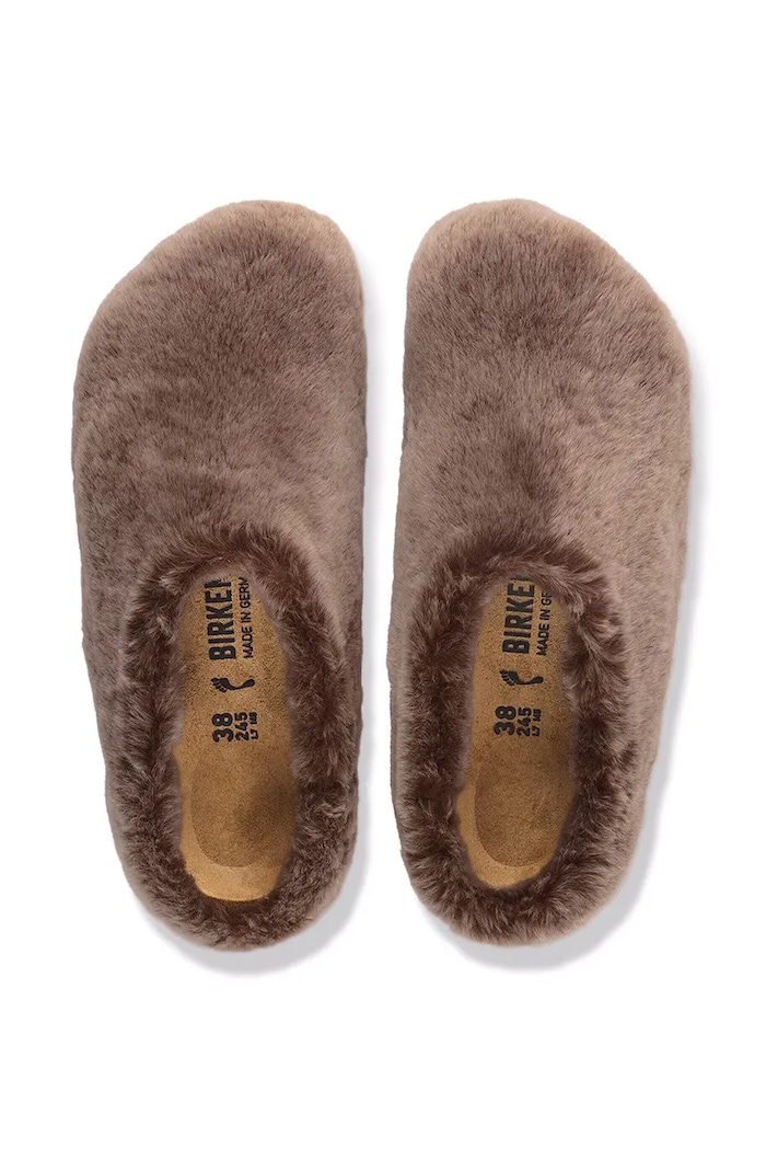 Amsterdam Wrapped Shearling kapcie damskie Birkenstock beżowy 1032547