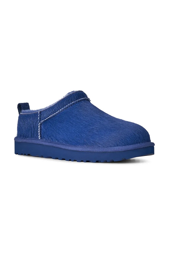 UGG Παντόφλες γυναικείες δερμάτινες W Classic Micro Calf Hair 1180417.HHV μπλε AW26