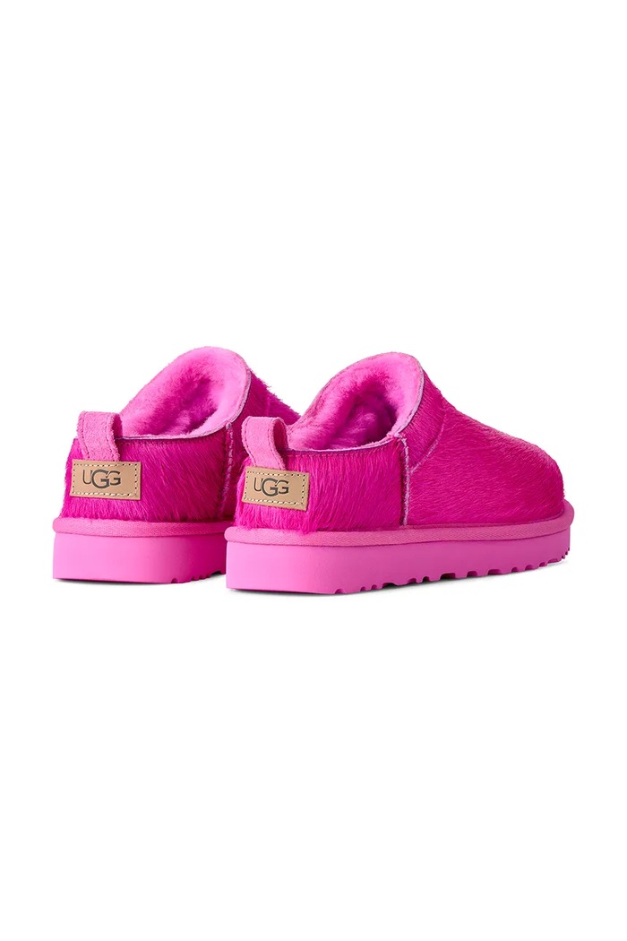 Παπούτσια UGG Παντόφλες Γυναικείες δερμάτινες W Classic Micro Calf Hair 1180417.BHTF ροζ