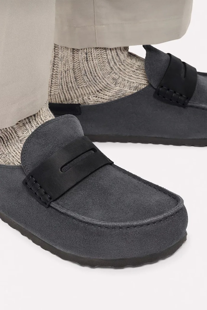 Birkenstock Naples Wrapped LEVE/LEOI klapki mules damskie zamszowe 1032437