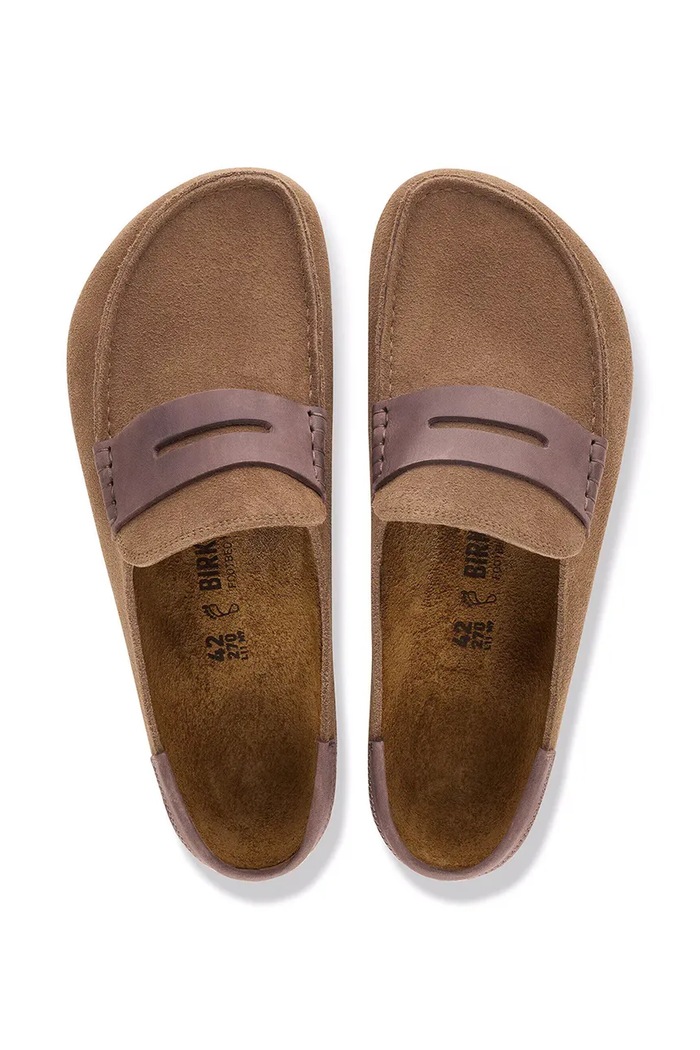Birkenstock Naples Wrapped LEVE/LEOI klapki mules damskie skórzane 1032436 brązowy