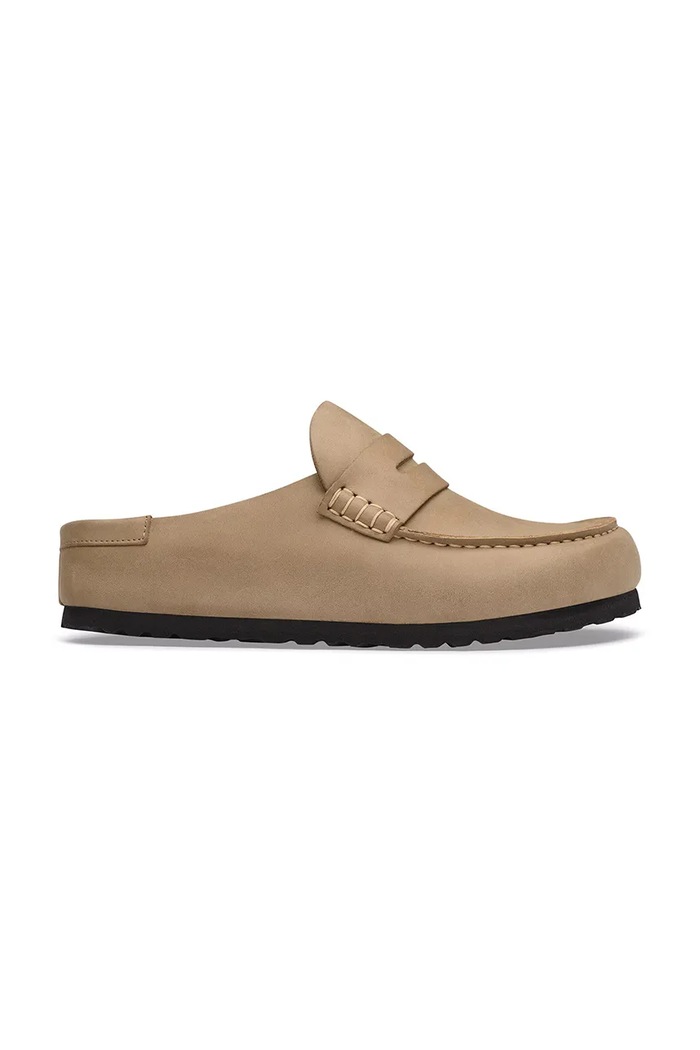 Birkenstock Naples Wrapped LEOI klapki mules damskie skórzane brązowy 1032697