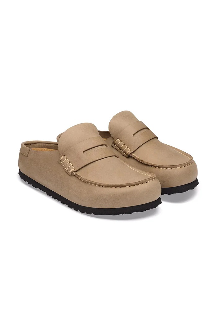 Obuwie Birkenstock Naples Wrapped LEOI klapki mules damskie skórzane 1032697 brązowy