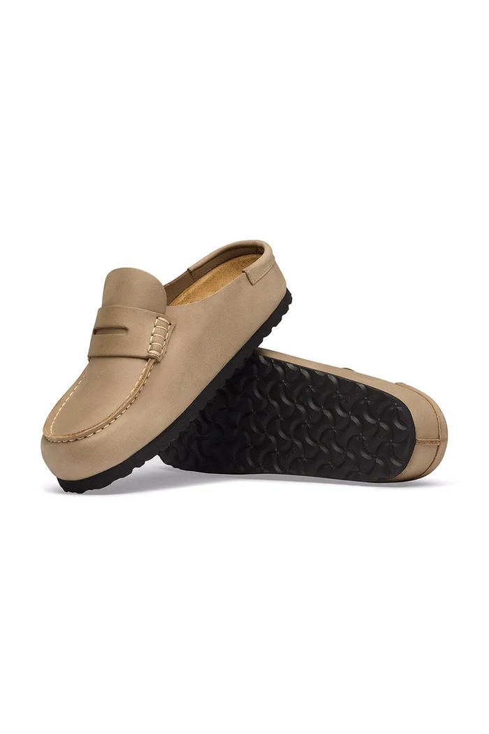 Birkenstock Naples Wrapped LEOI klapki mules damskie skórzane brązowy 1032697