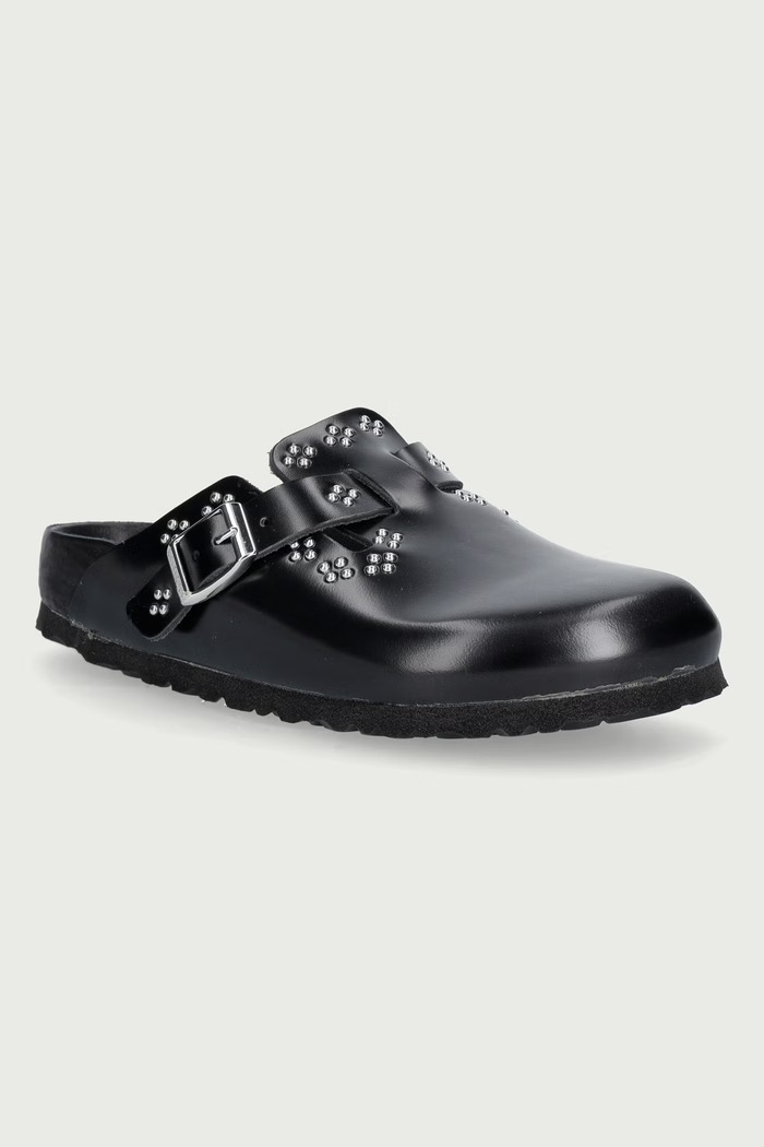 Birkenstock Boston Rivet EXQ LENA ciabatte slide da donna in pelle nero 1033037